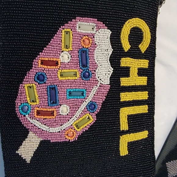 Neiman Marcus Hand Beaded CHILL Clutch - Picture 4 of 6